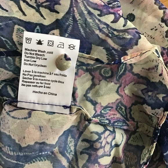 Foxiedox Floral Chiffon Off the Shoulder Blouse S - Picture 14 of 15